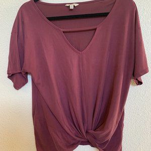 Lucky Brand knot detail front T-Shirt Sz L